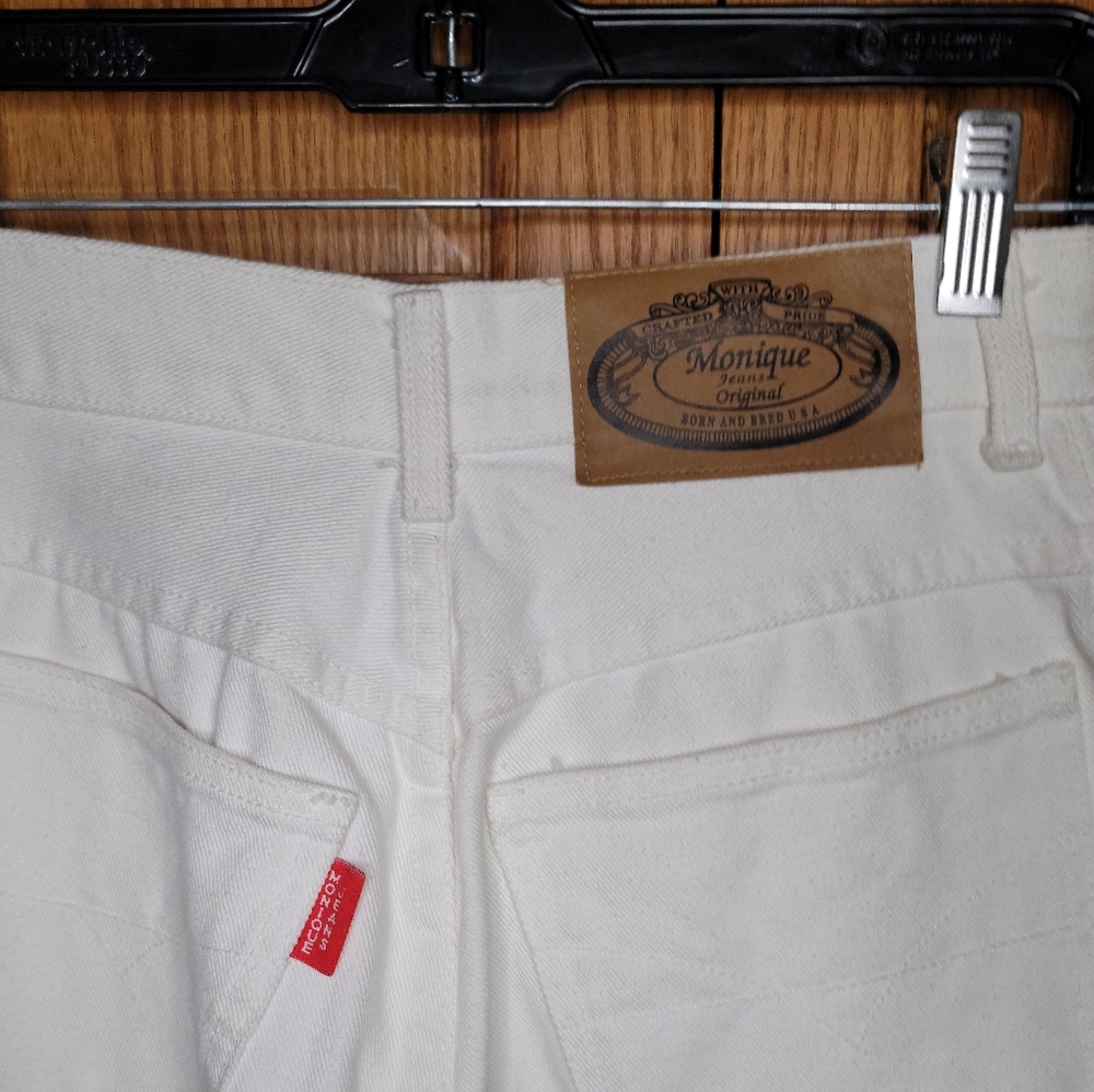 Vintage Monique Jeans White Emblished Size 9/10 - Picture 7 of 10